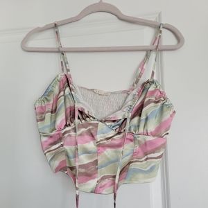 LA Hearts Satin Crop Top